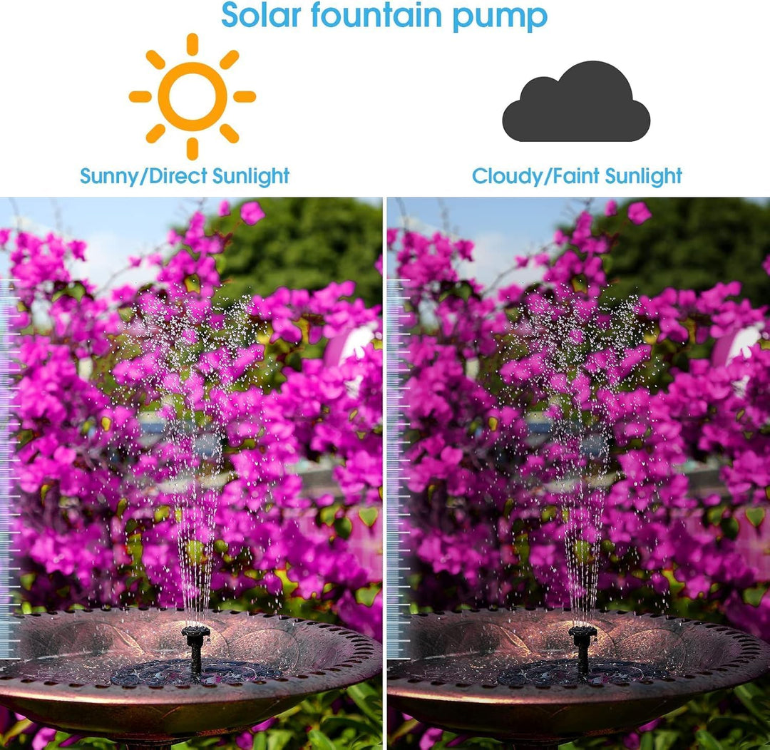 AISITIN Solarbrunnen für Draussen 3,5W, Solar Springbrunnen für Aussen Eingebaute 1500 mAh Akku Teic