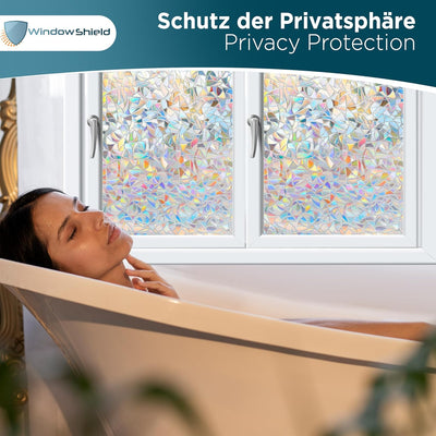 WindowShield® Fensterfolie Blickdicht mit Regenbogenmuster | Video-Anleitung | Sichtschutz Fenster |