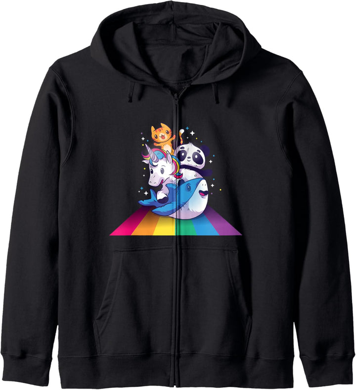 Cat Panda Unicorn Shark Rainbow Gift Men Women Kids Kapuzenjacke