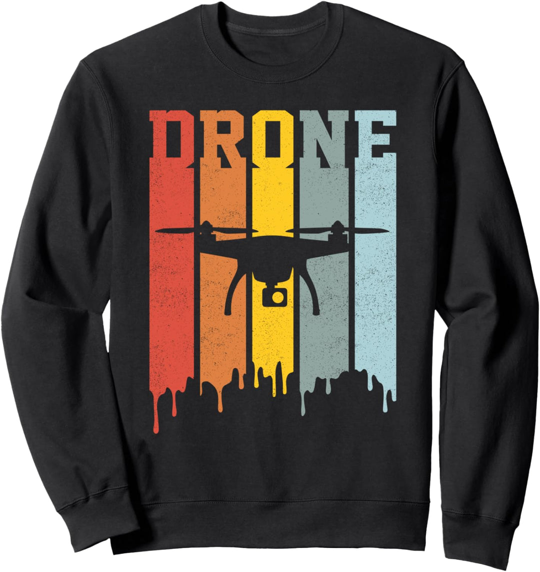 Coole Text Strips Vintage Style Drohne Sweatshirt