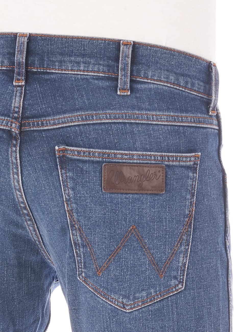 Wrangler Jeans Herren Stretch Regular Straight Fit Greensboro Jeanshose Denim Blau Schwarz 30 31 32