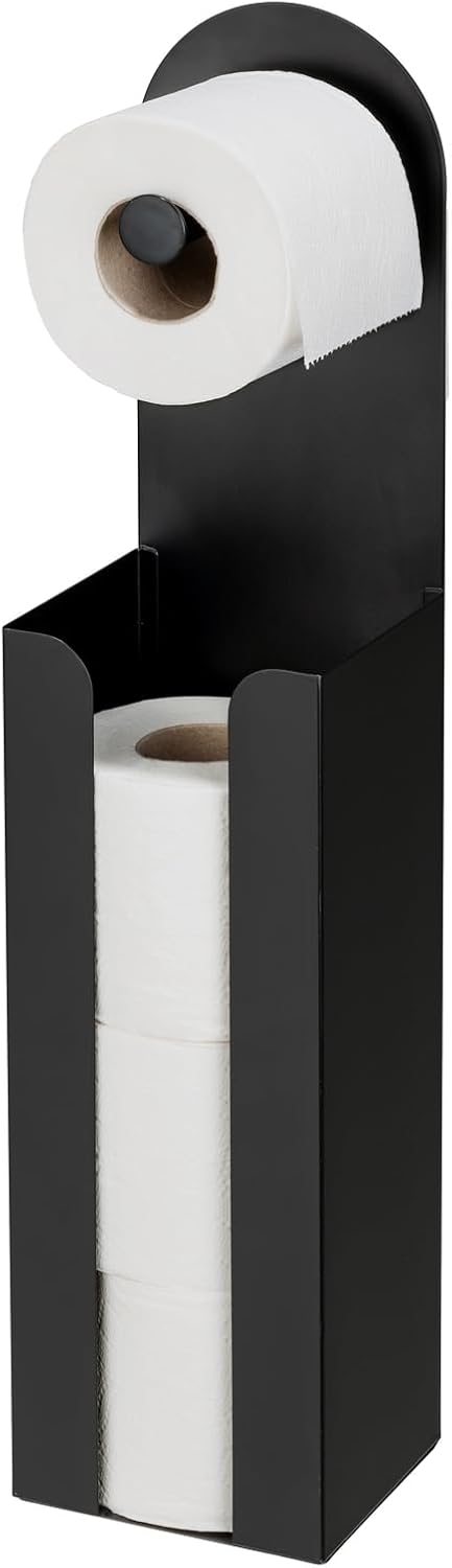 WENKO 2-in-1 Toilettenpapierhalter Mod. Agira, freistehend oder zum Kleben, Platz für 3 Ersatzrollen