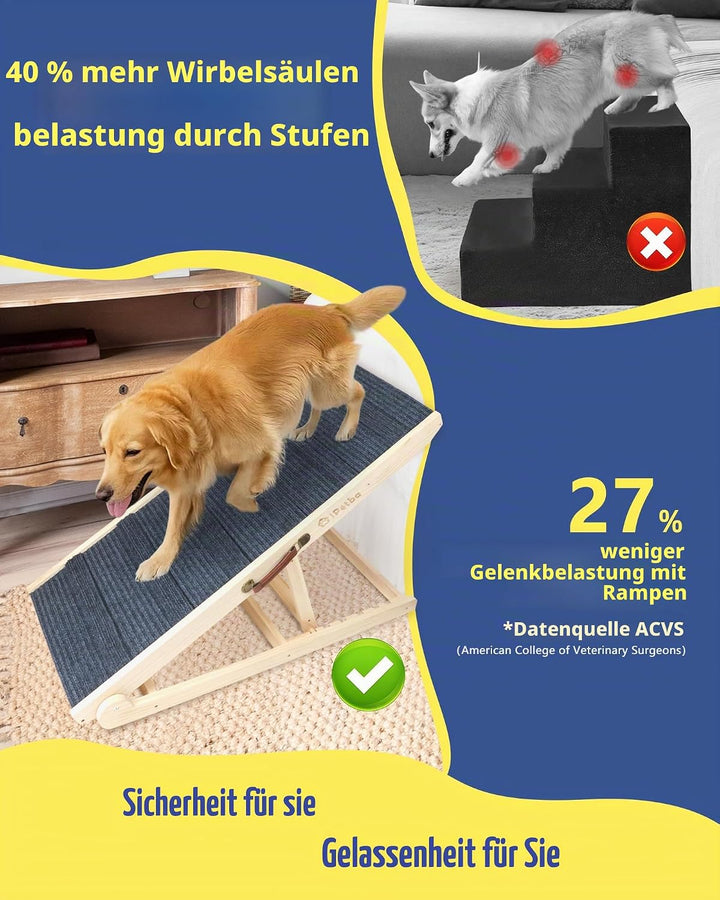 Hunderampe Bett Sofa für Kleine und Grosse Hunde Klappbar Rampe Hund Katzen Einstellbar 30-60 cm, bi