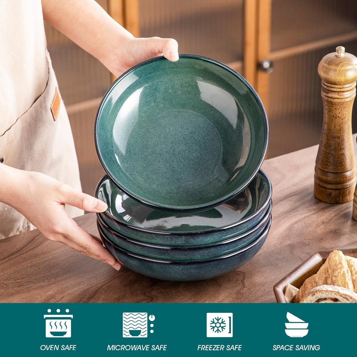 vancasso Stern Suppenteller 4er Set, 1140 Ml grossen Pastateller, Spaghetti Tiefteller, Nudelschalen