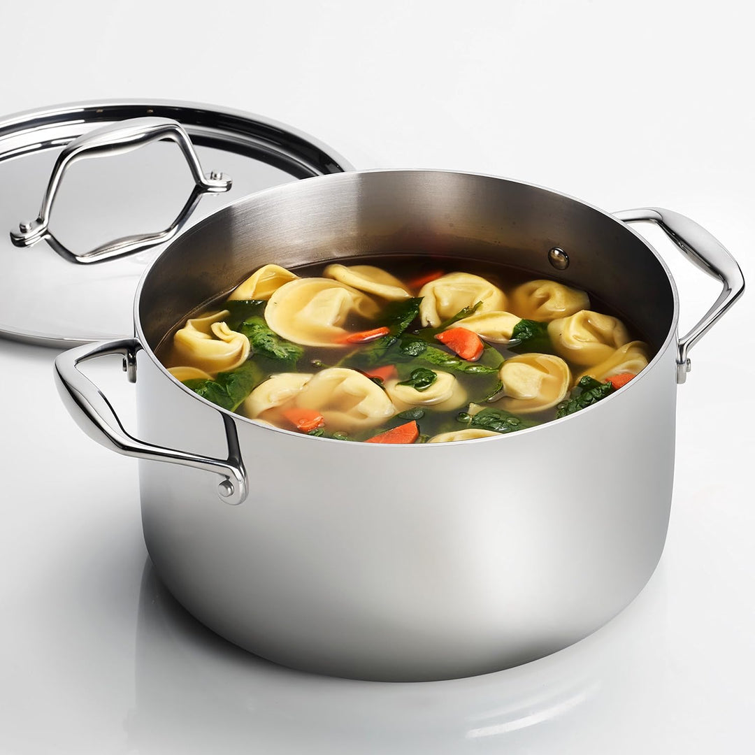 Tramontina 80116/040DS Gourmet 18/10 Stainless Steel Induction-Ready Tri-Ply Clad Covered Sauce Pot,