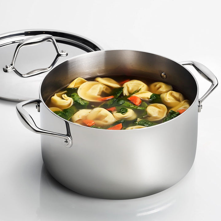 Tramontina 80116/040DS Gourmet 18/10 Stainless Steel Induction-Ready Tri-Ply Clad Covered Sauce Pot,