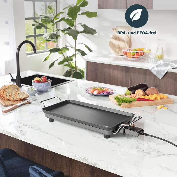 Plancha Princess Chef Pro Classic schwarz – Aluguss – 4 Personen – 46 x 26 cm – 2000 W, 46 x 26 cm