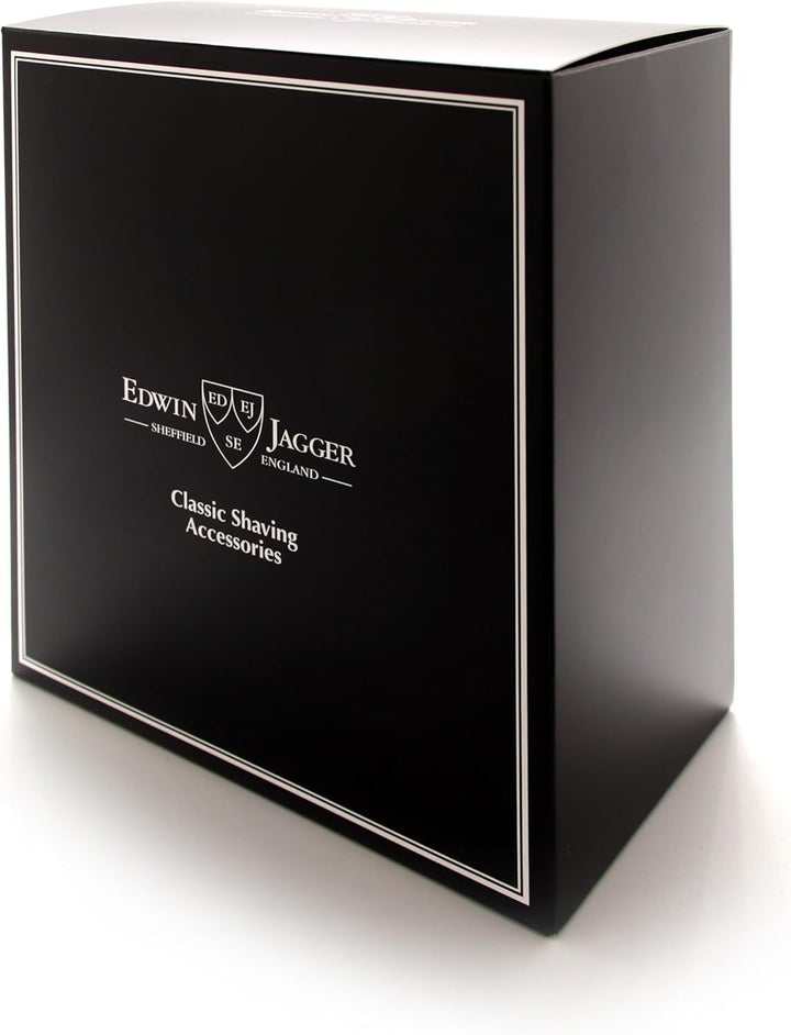 Edwin Jagger S81M586BAMZ Klassisches Rasierset aus Ebenholz- und Nickelimitat mit reinem Dachs-Rasie