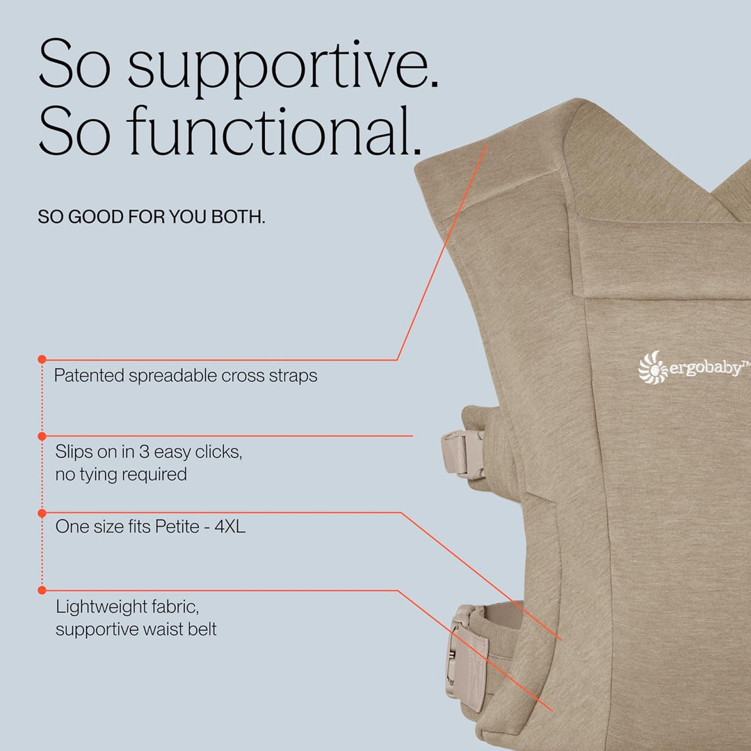 Ergobaby Embrace Babytrage für Neugeborene ab Geburt Extra Weich, Bauchtrage Baby Tragetasche Ergono
