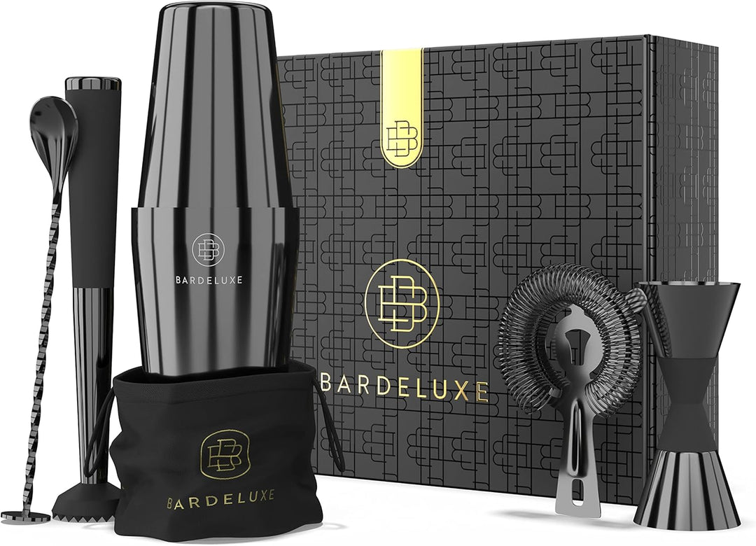 BarDeluxe® Boston Shaker Set 5-teilig, Barkeeper Set, Cocktail Mix Set - 750ml Cocktailshaker Boston