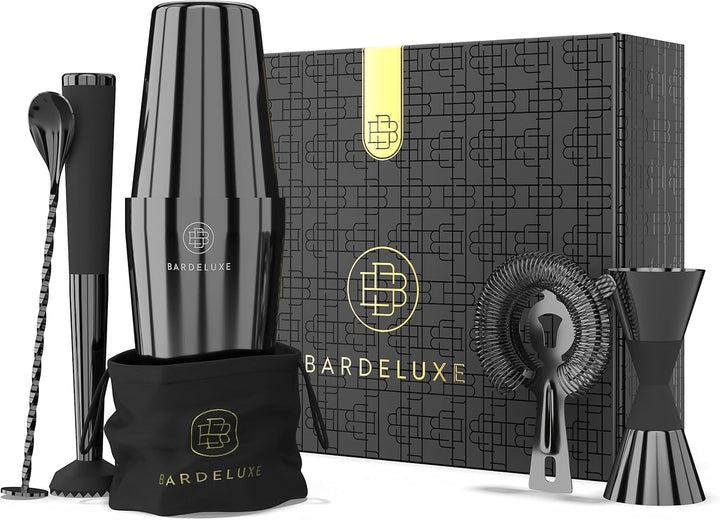 BarDeluxe® Boston Shaker Set 5-teilig, Barkeeper Set, Cocktail Mix Set - 750ml Cocktailshaker Boston