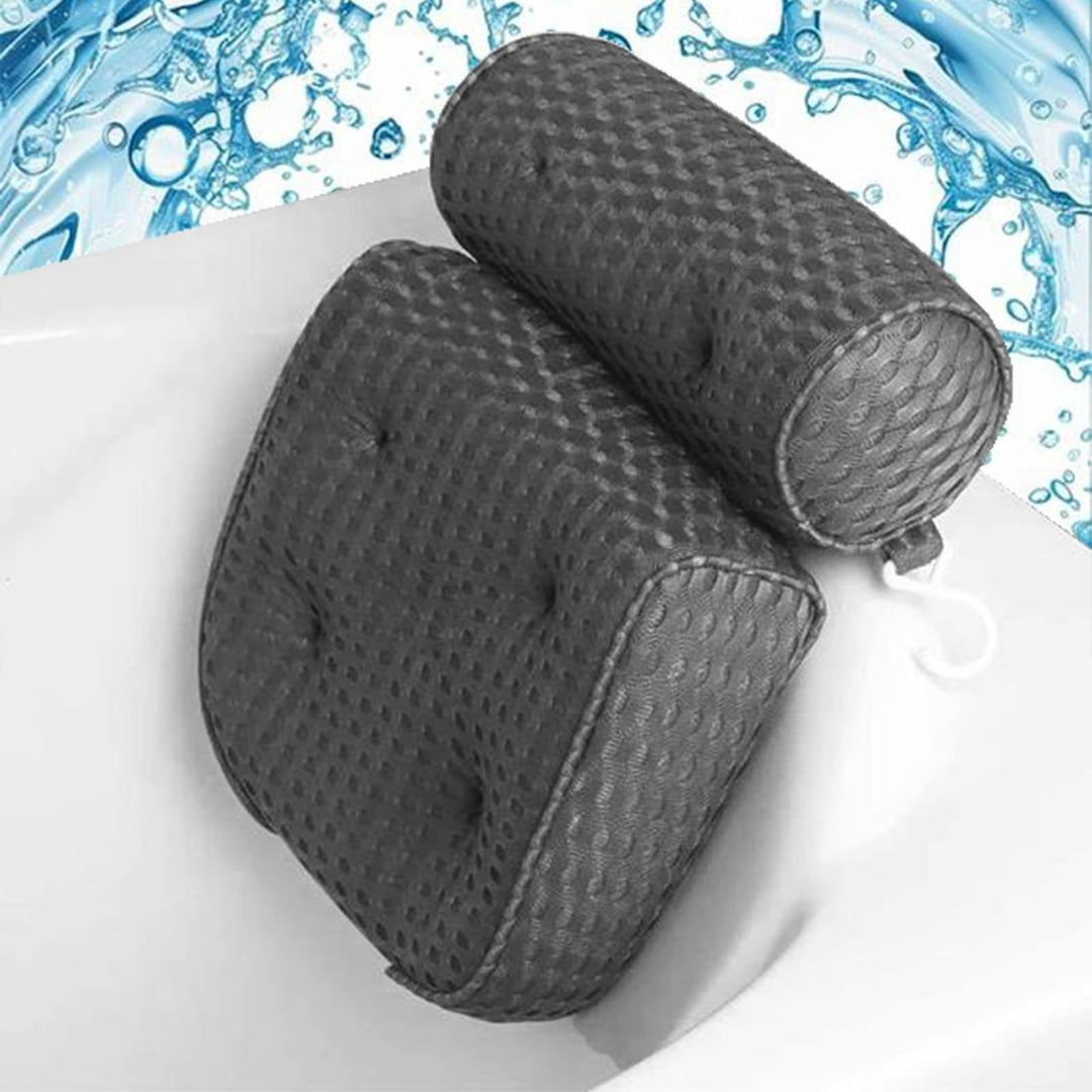 Badewannenkissen aus weichem Memory-Schaum, rutschfest, für Nacken und Rücken, mit 4D-Belüftung und