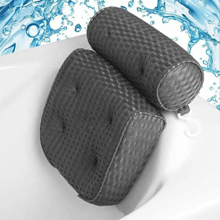 Badewannenkissen aus weichem Memory-Schaum, rutschfest, für Nacken und Rücken, mit 4D-Belüftung und