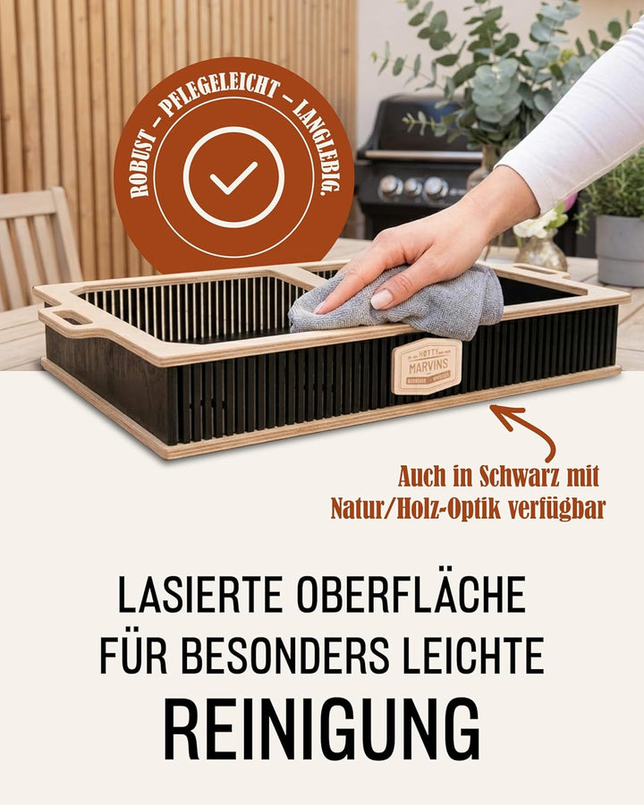 HOTTY Legacy Warmhalteplatte fürs Grillen – BBQ-Design Speisenwärmer mit personalisierbarem Batch –