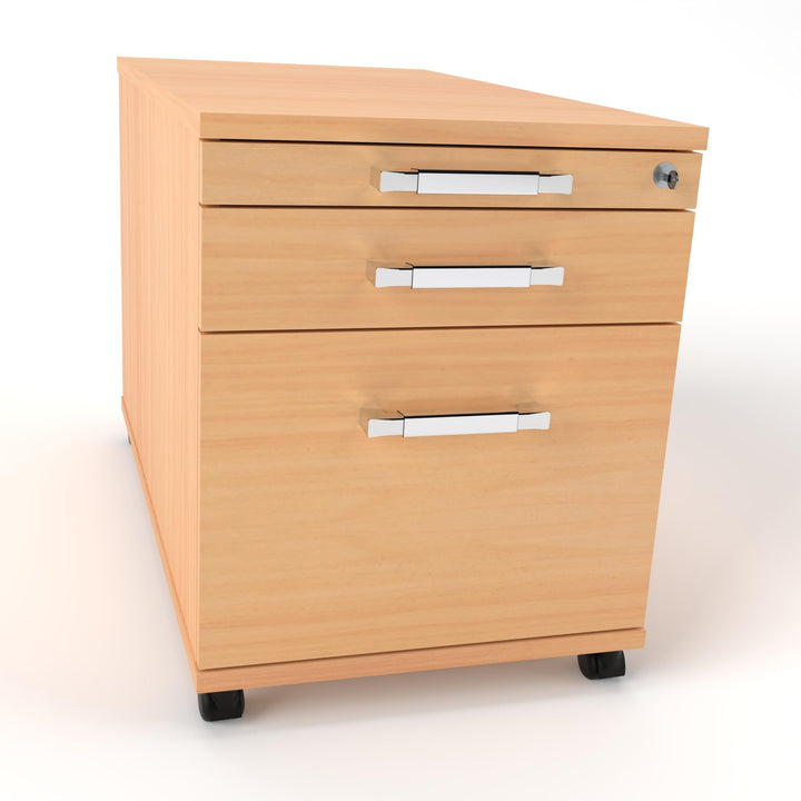 Rollcontainer CADI 43×80×51 cm – abschliessbarer Bürocontainer in Buche mit Orga-, Universal- und Hä