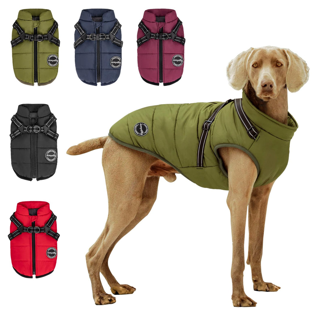 Hundemantel Winter, Wärme Hundejacke Mit Brustgurt Gurt Winddichte mit bauchschutz, Haustier Outdoor