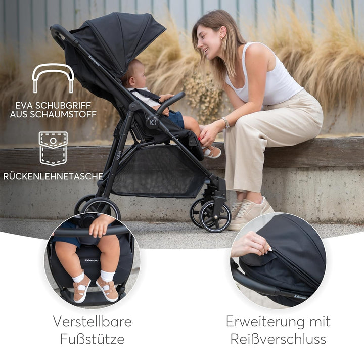 KikkaBoo Kindersportwagen ALEXA, Kinderwagen bis zu 22 kg, leicht, kompakt, einhändiges Falten, vers
