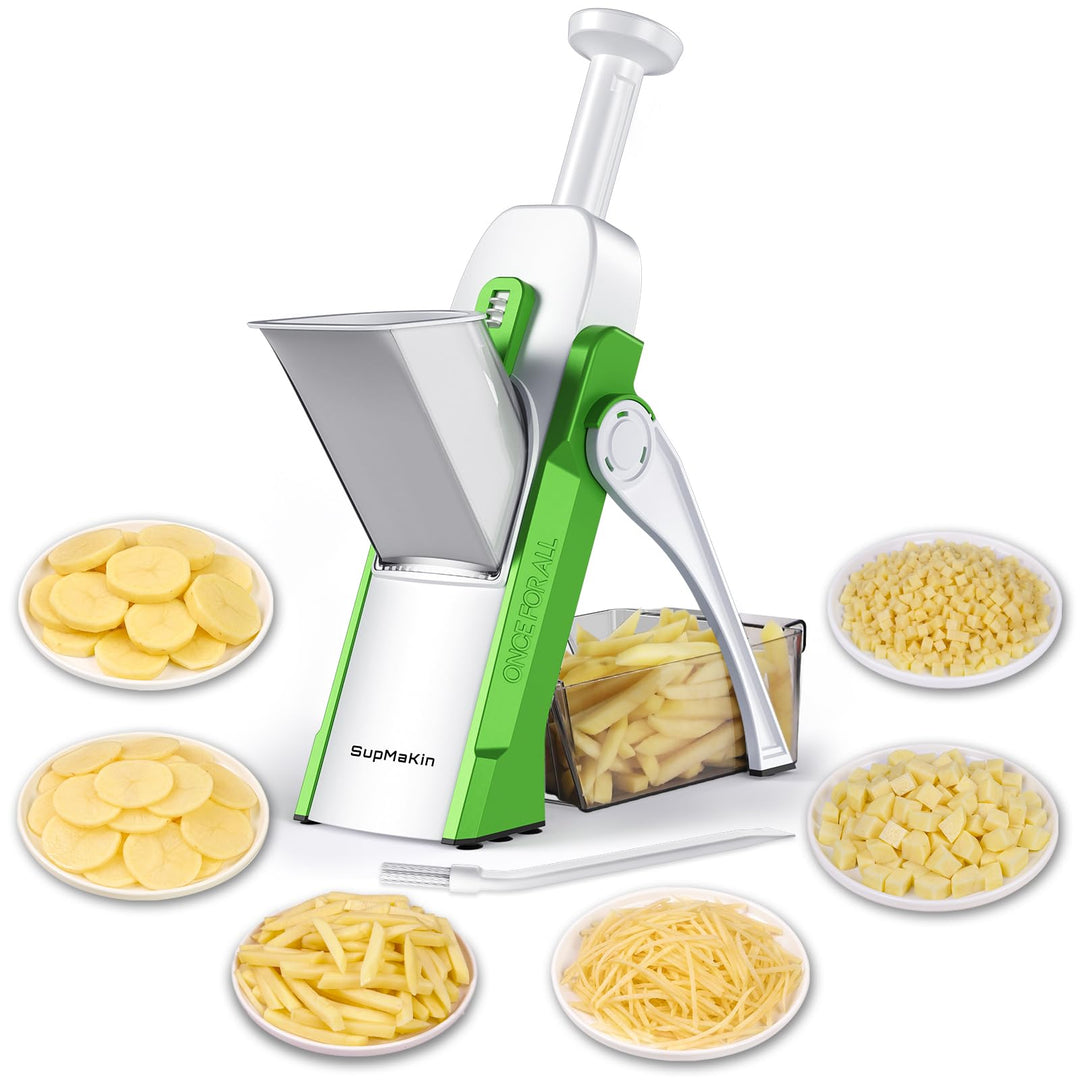 SupMakin Gemüseschneider, Once for All Verstellbar Gemüsehobel Genius Mandoline Vegetable Slicer Kar