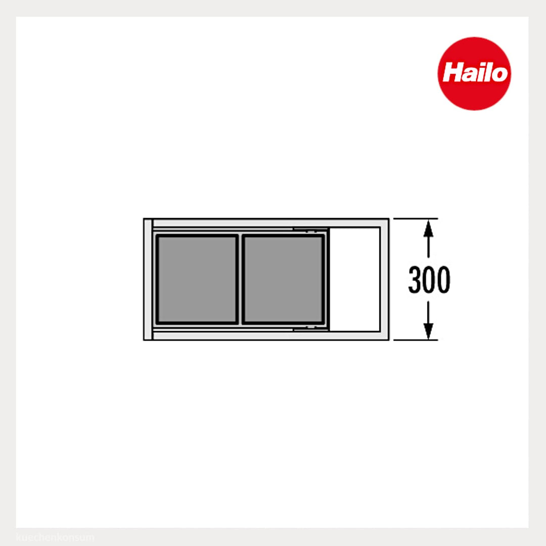 Hailo Abfallsammler 3663101 Tandem 2x 15 Liter Schwarz | Einbau-Abfallsystem für Schränke | Küchen-M