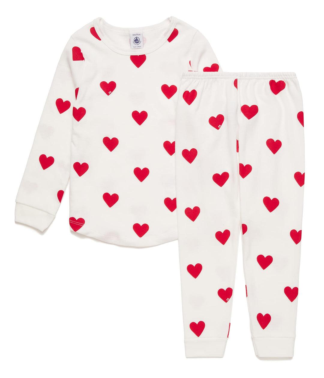 Petit Bateau Mädchen Pyjama 2 Jahre Weiss Marshmallow / Rot Terkuit, 2 Jahre Weiss Marshmallow / Rot