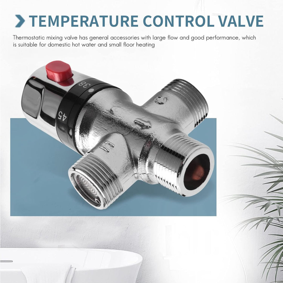 Jevina 3 Wege Thermostat Mischventil Aus Massivem Kupfer, 3/4 Solar Warm Wasser Bereiter, Regulieren
