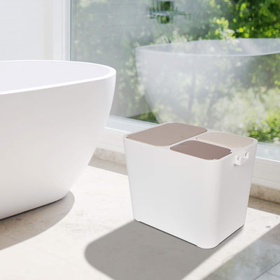 ONVAYA® Mülltrennsystem Ben | Mülltrennung mit mehreren Fächern | Mülleimer in creme-weiss | Abfalle