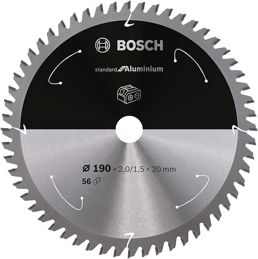 Bosch Professional 1x Kreissägeblatt Standard for Aluminium (Aluminium, Sägeblatt Ø 190 x 20 x 2 mm,