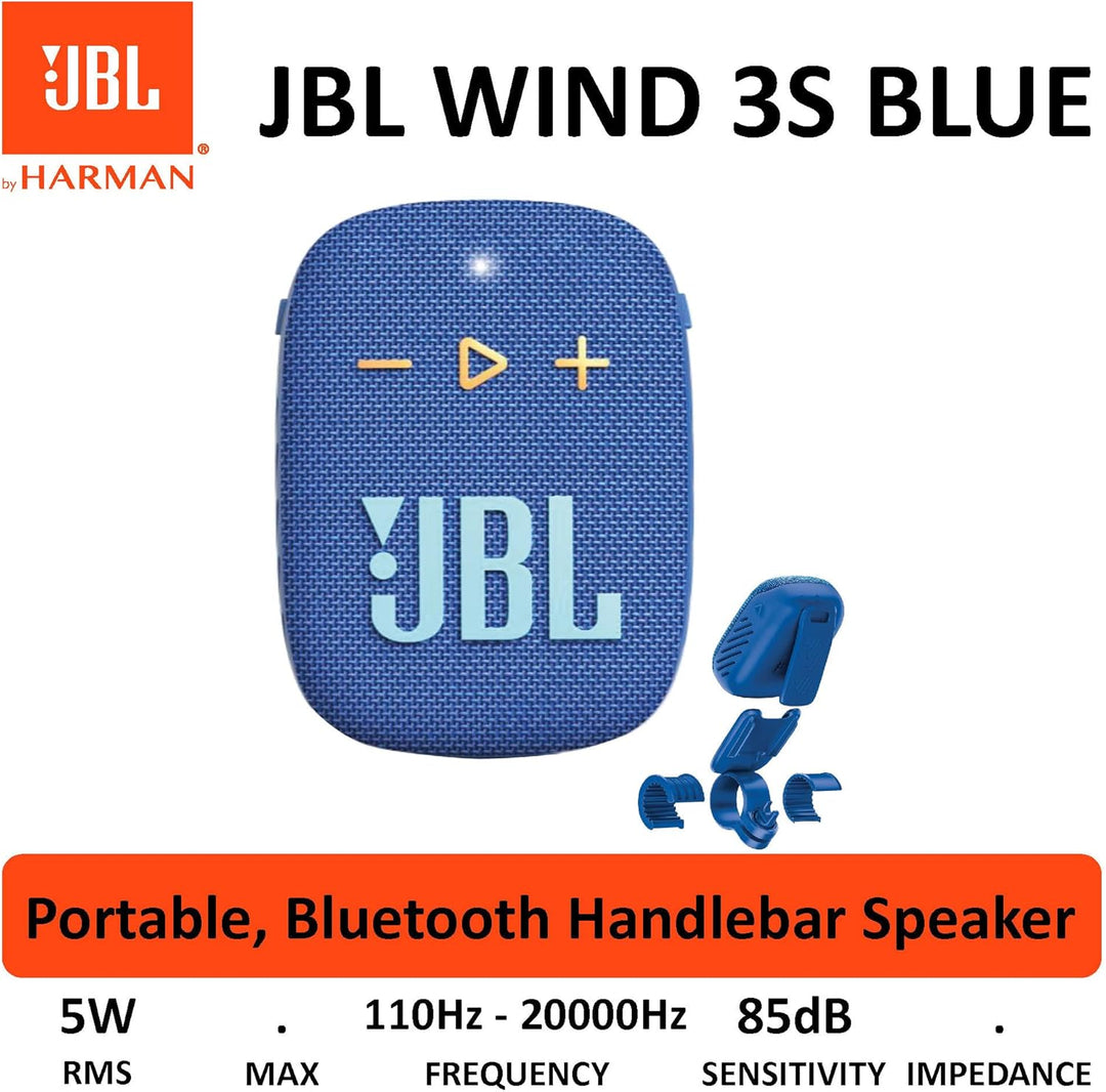 JBL Box Wind 3S Tragbarer Mini Bluetooth Lautsprecher Wasserdicht mit Clip für Sport, Fahrrad und Ro
