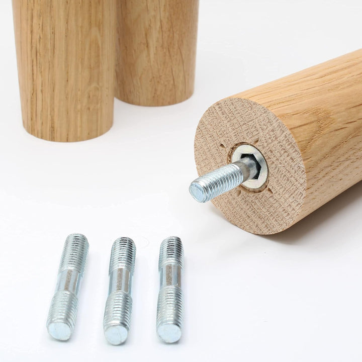 Natural Goods Berlin 4X Fusion Legs Möbelfüsse Set | Sofabeine Massivholz Eiche Schrankfuss | M8 Gew