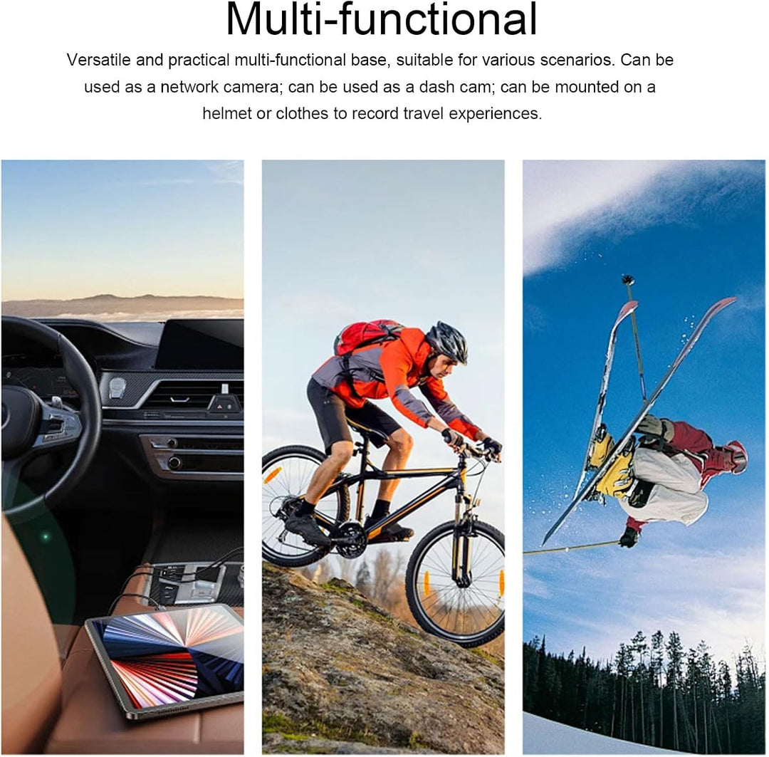 Zunate Lenker Fahrradkamera WiFi, 1080P Small Sport Video Action Kamera mit 120° Weitwinkel, Wasserd