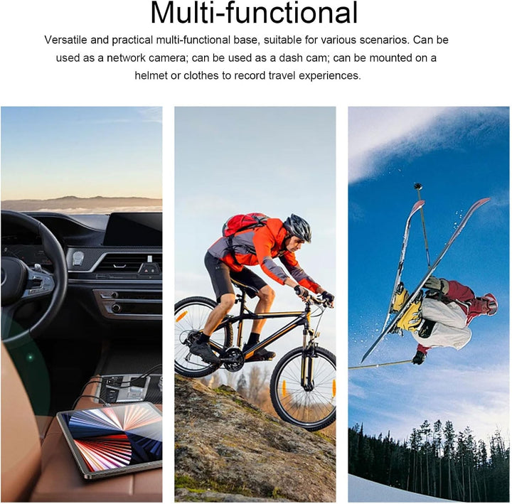 Zunate Lenker Fahrradkamera WiFi, 1080P Small Sport Video Action Kamera mit 120° Weitwinkel, Wasserd