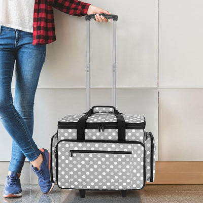 Luxja Nähmaschinentasche mit abnehmbarem Trolley, Rollende Nähmaschinentasche mit abnehmbarem Bodenp