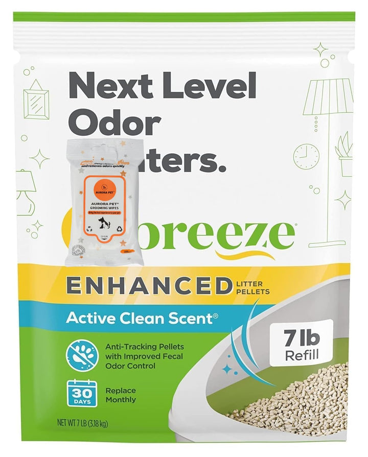 Tidy Katzenbrise Enhanced Katzenstreu Pellets – Aktiver sauberer Duft, Nachfüllpackung 3,2 kg mit Au