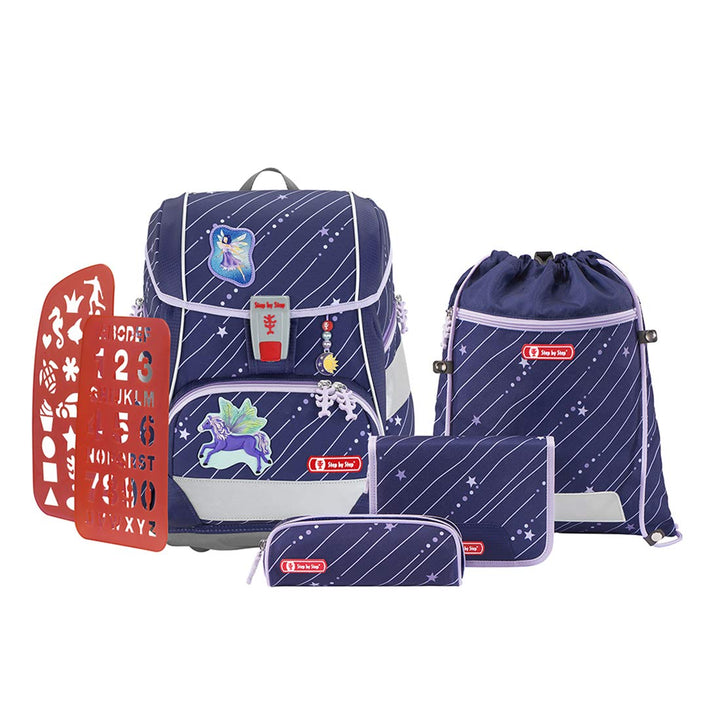 Step by Step Schulranzen-Set 2IN1 PLUS Pegasus Emily 6-teilig, lila, Pegasus-Desgin, ergonomischer T