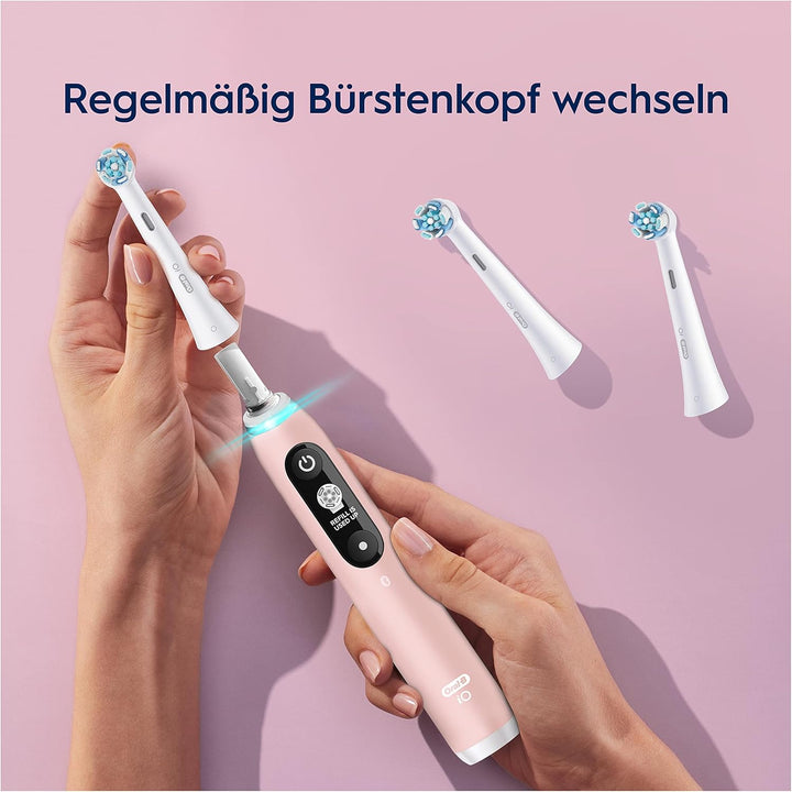 Oral-B iO Sanfte Reinigung Aufsteckbürsten für elektrische Zahnbürste, 6 Stück, sanfte Zahnreinigung