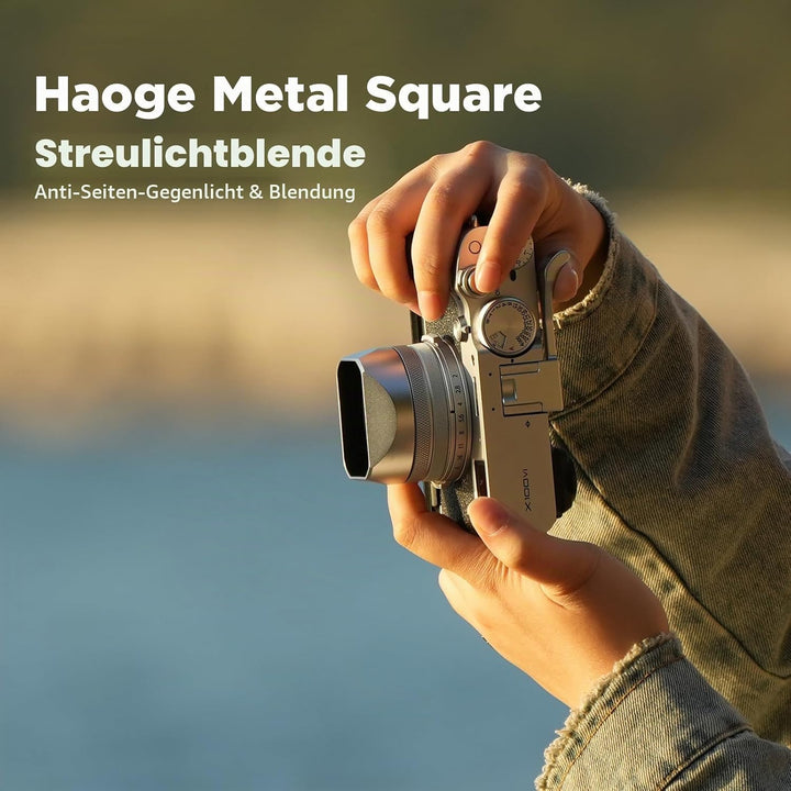 Haoge Quadratische Gegenlichtblende aus Metall für Fuji X100VI Fujifilm FinePix X100V X100F X100 X10