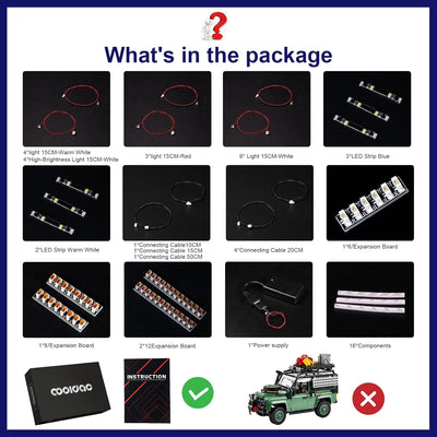 cooldac LED Licht-Kit für Lego 10317 Land Rover Classic Defender 90 Set, Led Beleuchtungs Set Kompat