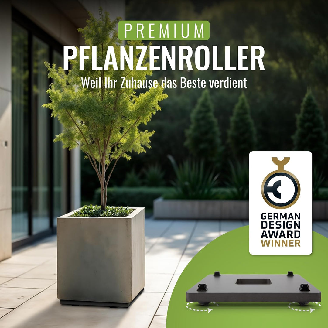 Pflanzwerk® Pflanzkübel Untersetzer *ULTRAFLACHER Designer PFLANZENROLLER* 38x38cm für alle Blumentö