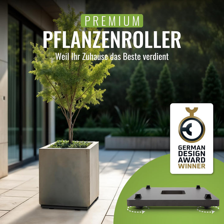 Pflanzwerk® Pflanzkübel Untersetzer *ULTRAFLACHER Designer PFLANZENROLLER* 38x38cm für alle Blumentö