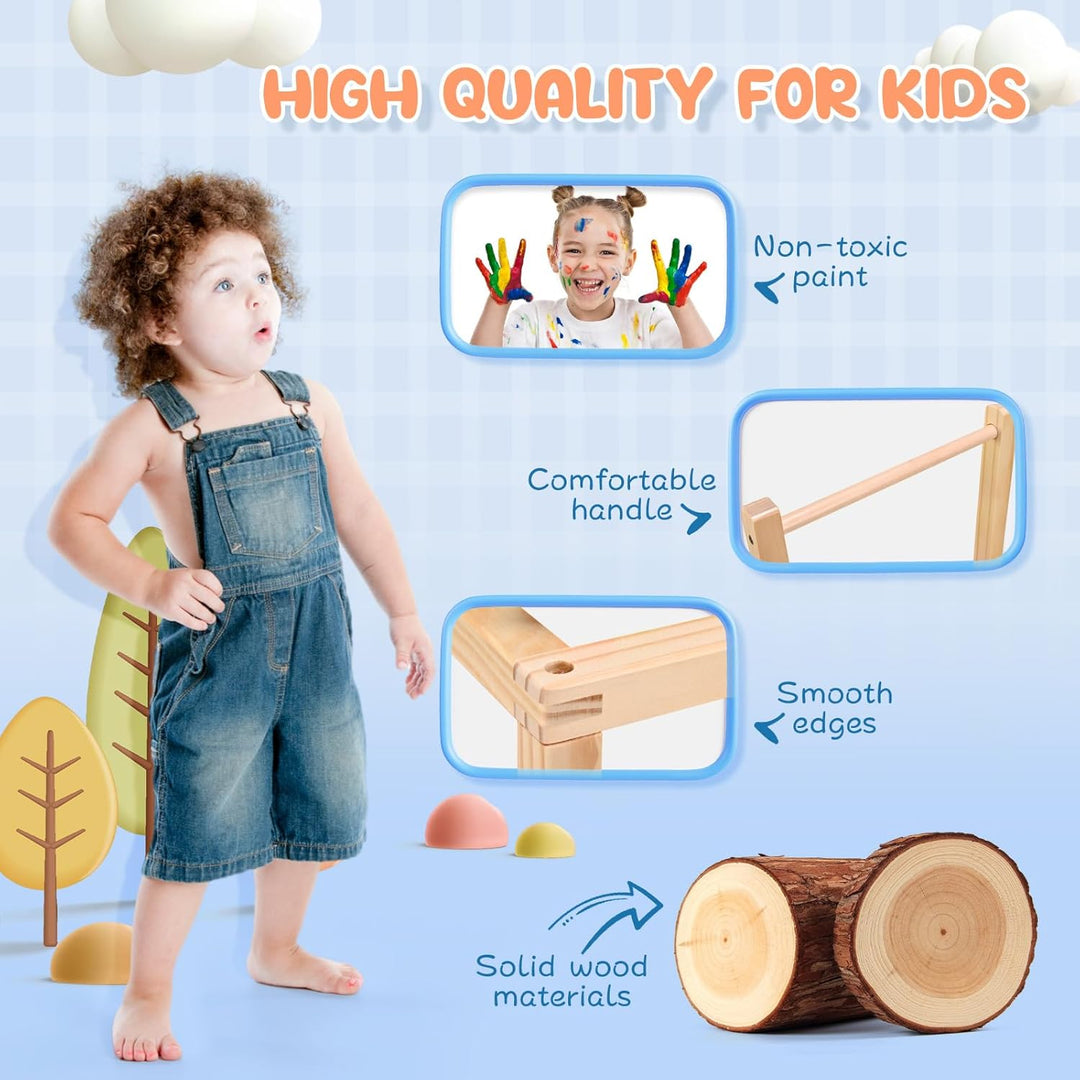 Lauflernwagen aus Holz - Höhenverstellbare Lauflernhilfe mit Puzzle, und Zahlen - Pädagogisches Baby