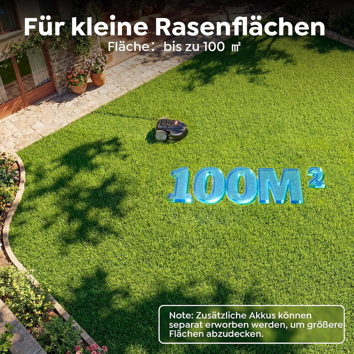 YARDCARE V3 Mähroboter ohne Begrenzungskabel, KI-Visionsnavigation, 150+ Hinderniserkennung, App-Ste