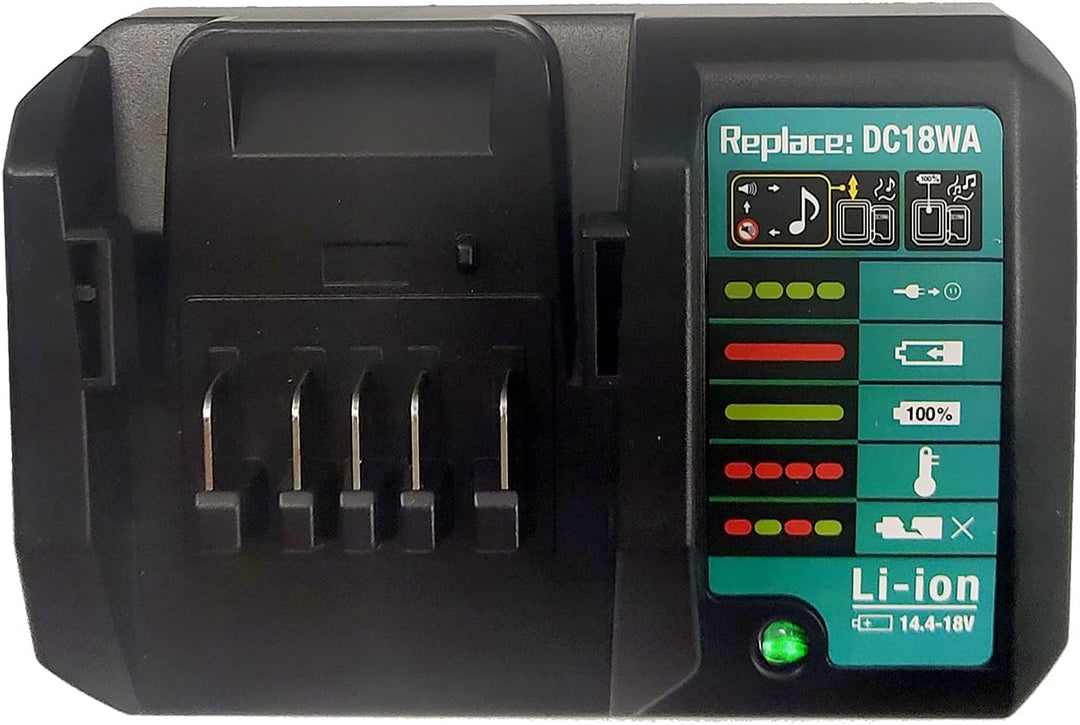 Ersetzen Für Makita Ladegerät DC18WA 100V-240V 2.0A Lithium-Ionen-Ladegerät, 14,4-18 V für Makita G-