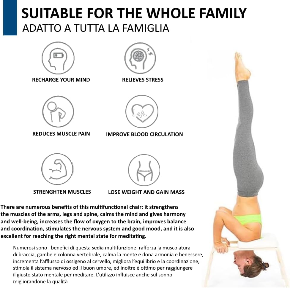 FFitness Yoga Headstand Hocker für zu Hause Inversionsbank Headstand Chair aus Holz Inversionsstuhl