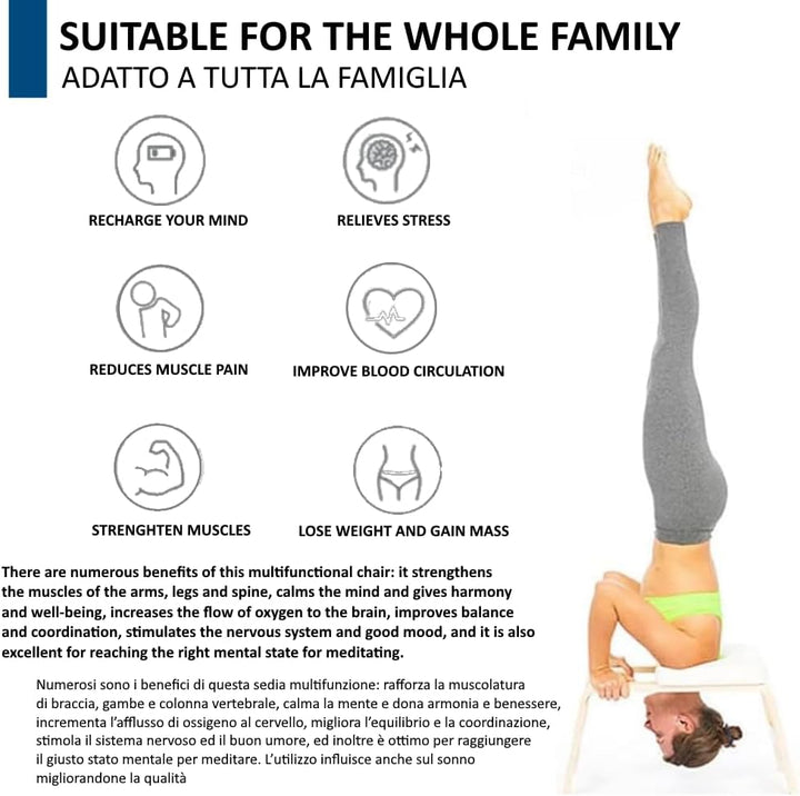 FFitness Yoga Headstand Hocker für zu Hause Inversionsbank Headstand Chair aus Holz Inversionsstuhl