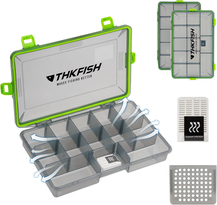 THKFISH wasserdichte Angelkoffer, 2PCS 3600 Angelbox, Transparente Tackle Box, Angelboxen mit Heraus