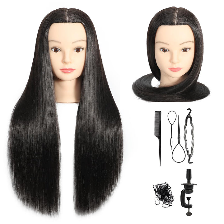 Mannequin Head with hair 30% Real Hair 24"-26" Training Head Cosmetology Manikin Doll Head Practice