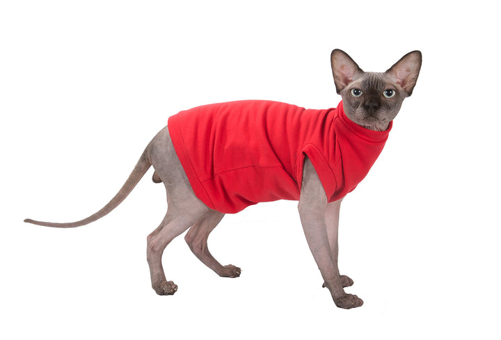 Kotomoda Katzen Kleidung Warm Turtleneck Maxi Winter in Red (XL), xl