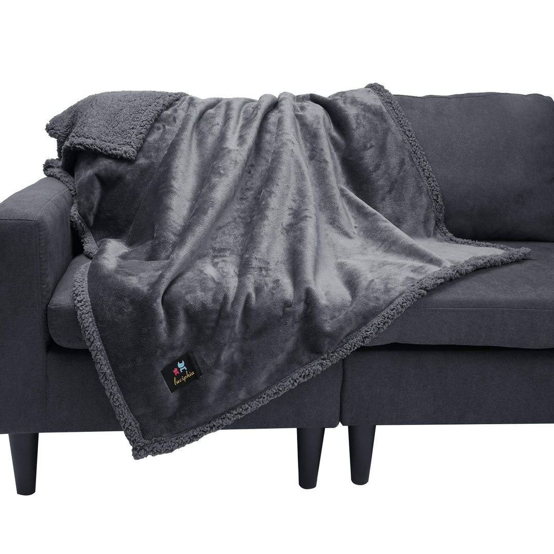 luciphia Wasserdicht Hundedecke Flaushig, Fleece Haustier Decke Waschbar | Schutzdecke für Sofa,Couc