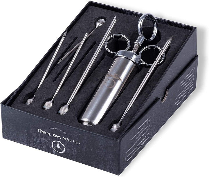 MOESTA-BBQ 10396 Spritze No.1 – Edelstahl Bratenspritze inkl. 5 Nadeln für alle Anwendungen - Edelst