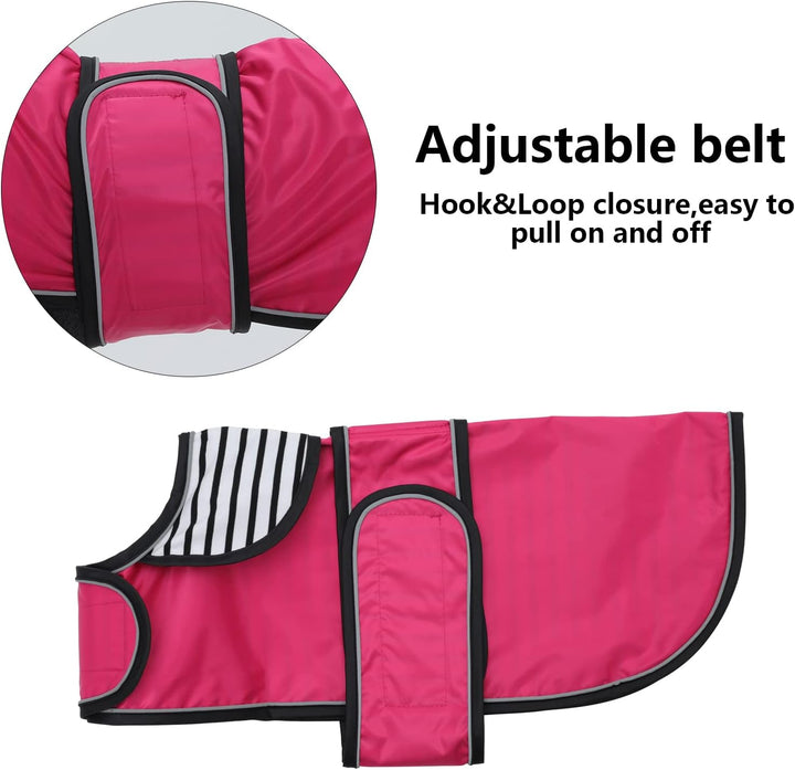 Geyecete Hunde Regenmantel,Einstellbar Wasserdicht Hundejacke für Dackel,Regenmantel mit reflektiere